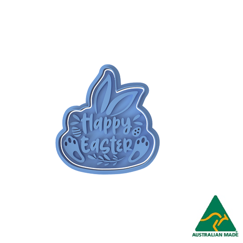 Happy Easter Bunny Cookie Cutter And Embosser Stamp