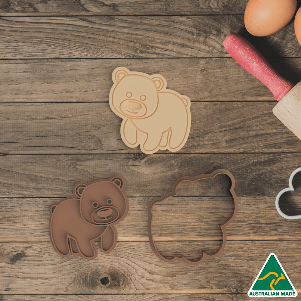 Jungle Animals- Bear Cookie Cutter And Embosser Stamp