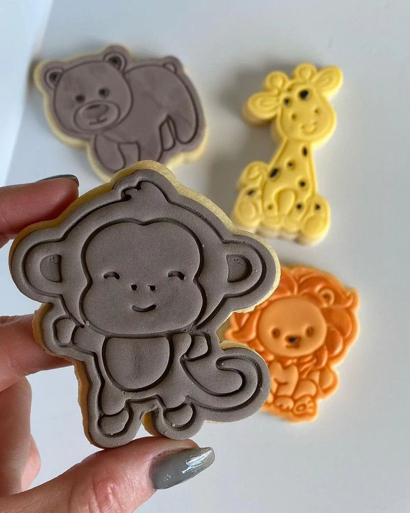 Jungle Animals- Monkey Cookie Cutter And Embosser Stamp