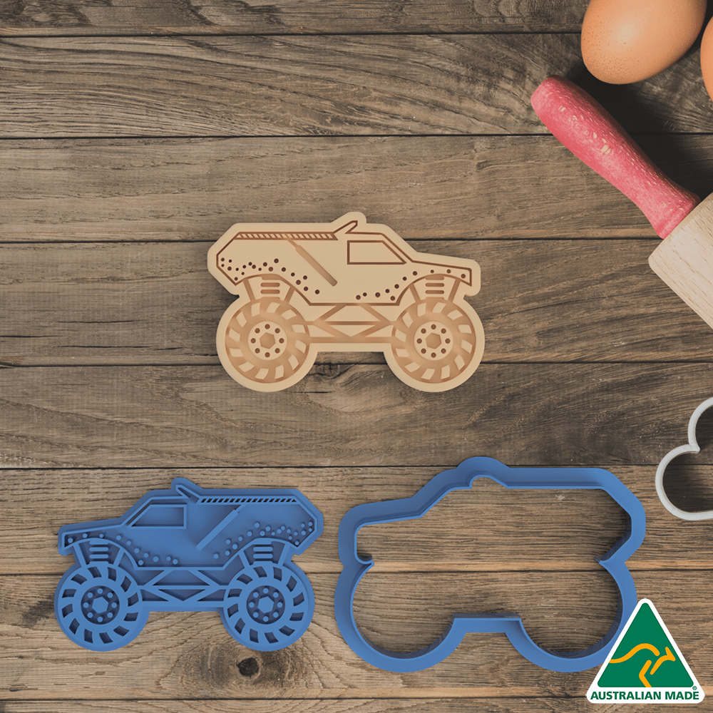 Australian Cookie Cutters Cookie Cutters Monster Truck Cookie Cutter and Embosser Stamp