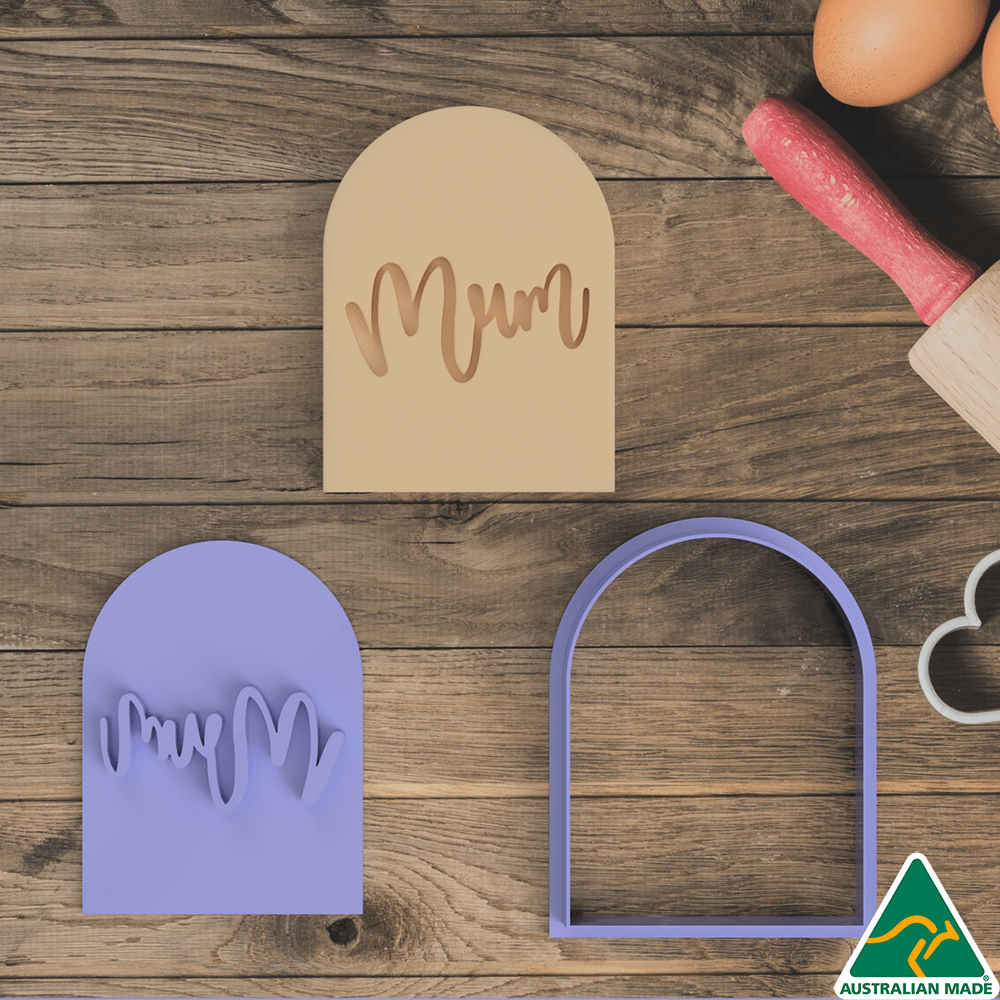 Australian Cookie Cutters Cookie Cutters Mum Arch Cookie Cutter and Embosser Stamp