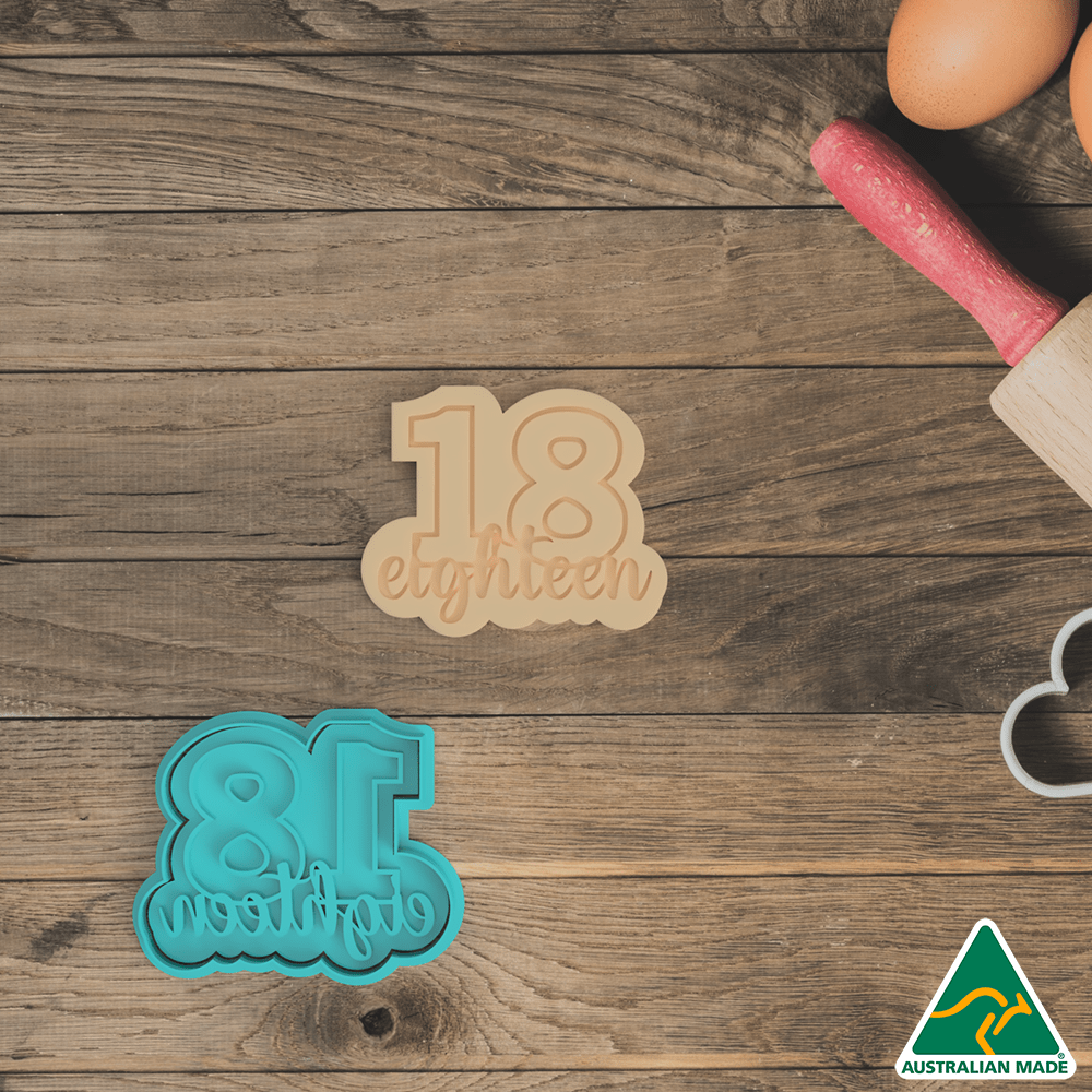 Number 18 Cookie Cutter and Fondant Embosser