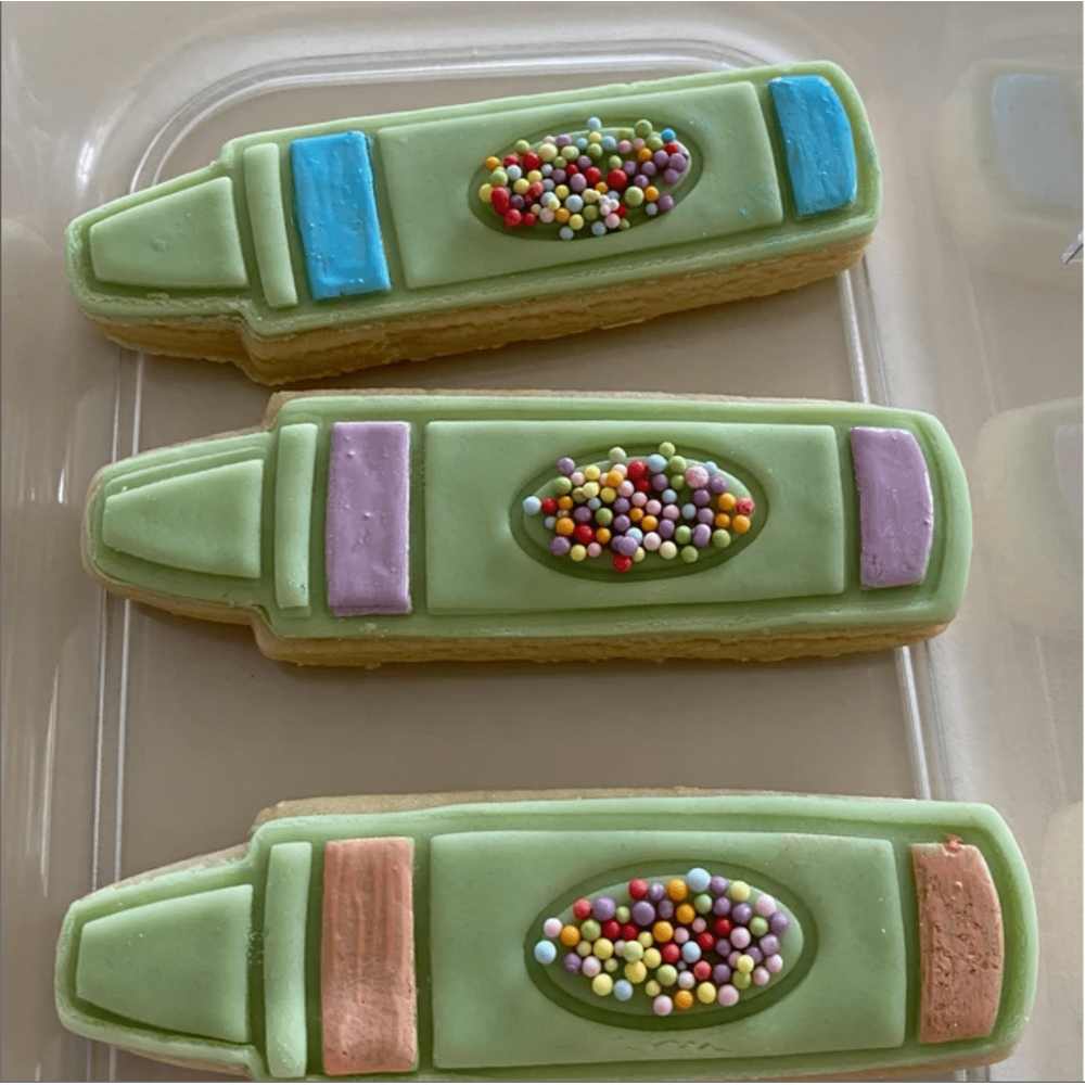 School Crayon Cookie Cutter and Fondant Embosser