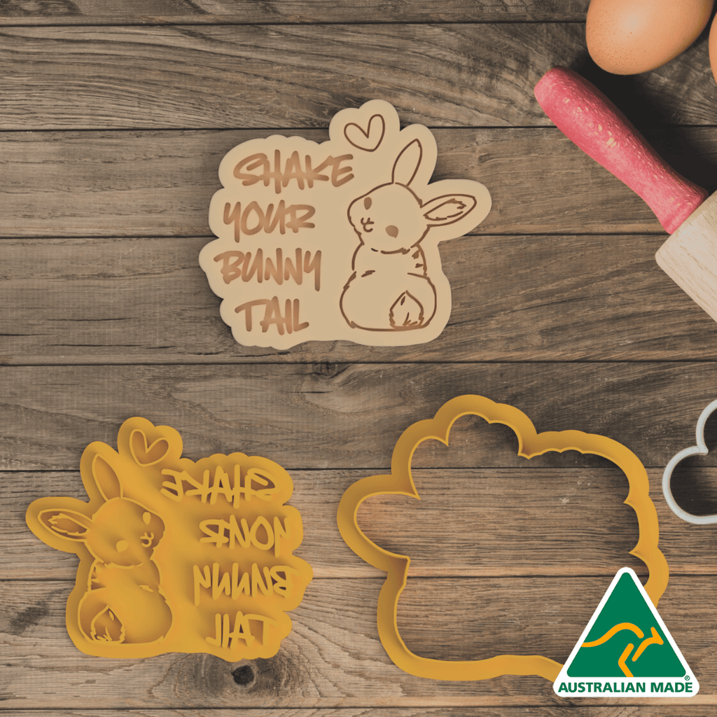 Shake Your Bunny Tail Cookie Cutter And Embosser Stamp