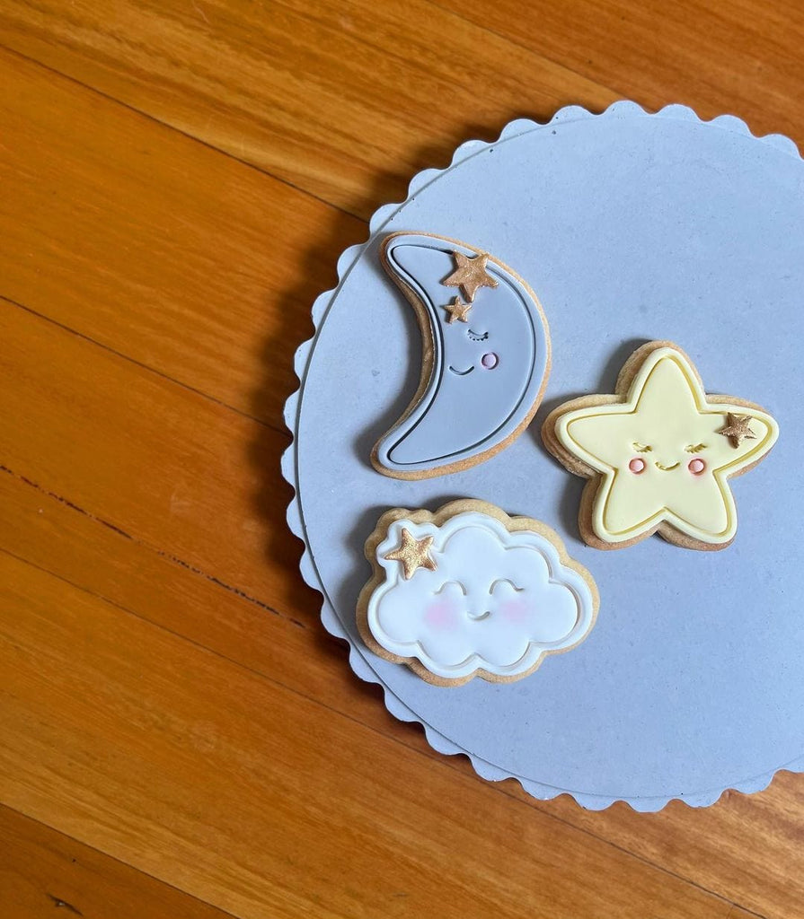 Smiley Cloud Cookie Cutter and Embosser Stamp