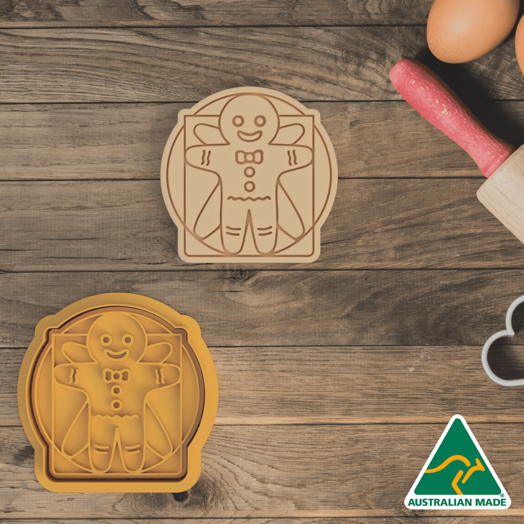 Vitruvian Gingerbread Cookie Cutter and Embosser Stamp