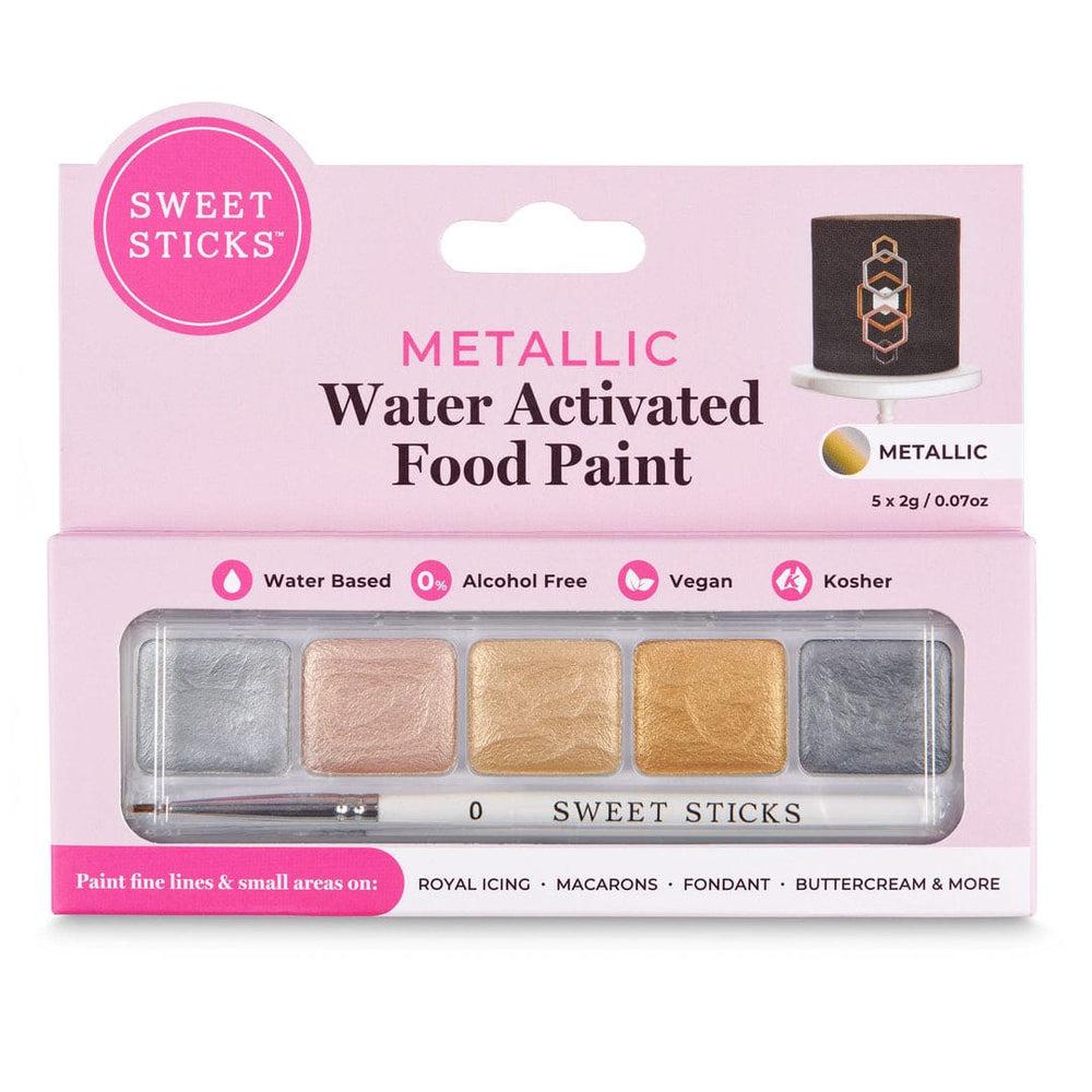 Australian Cookie Cutters Sweet Sticks Metallic Theme Palette - Metallic Water Activated Food Paint