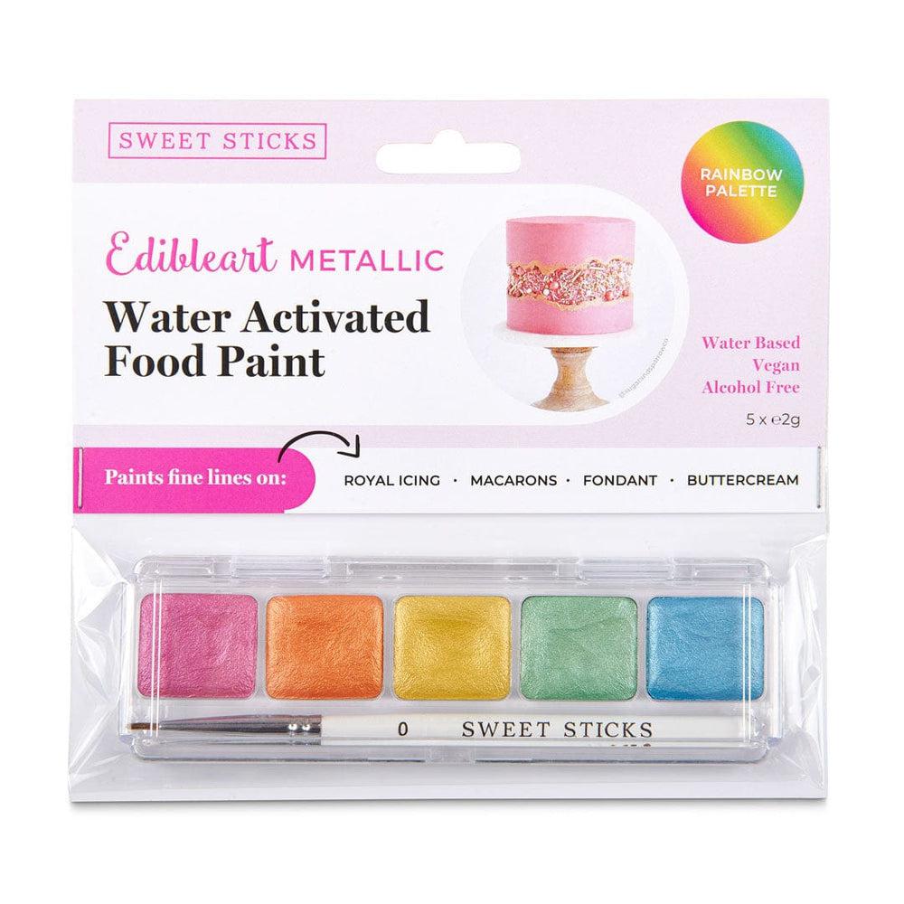 Sweet Sticks Rainbow Theme Palette - Metallic Water Activated Food Paint