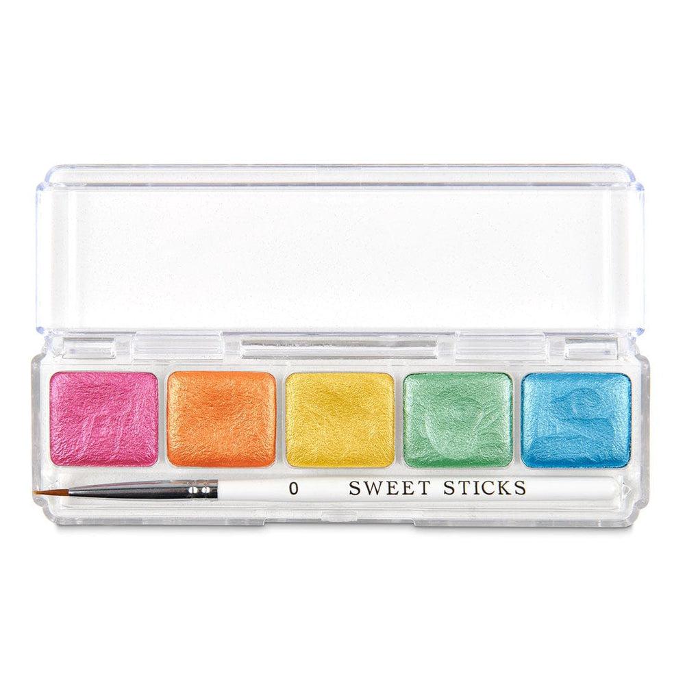 Sweet Sticks Rainbow Theme Palette - Metallic Water Activated Food Paint