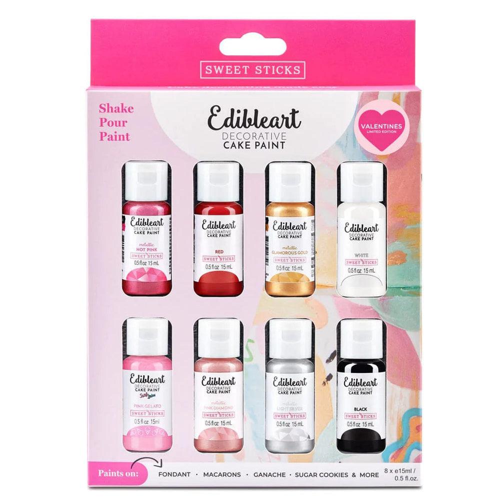 Sweet Sticks- Valentines Edible Art Decorative Paint 8 pack